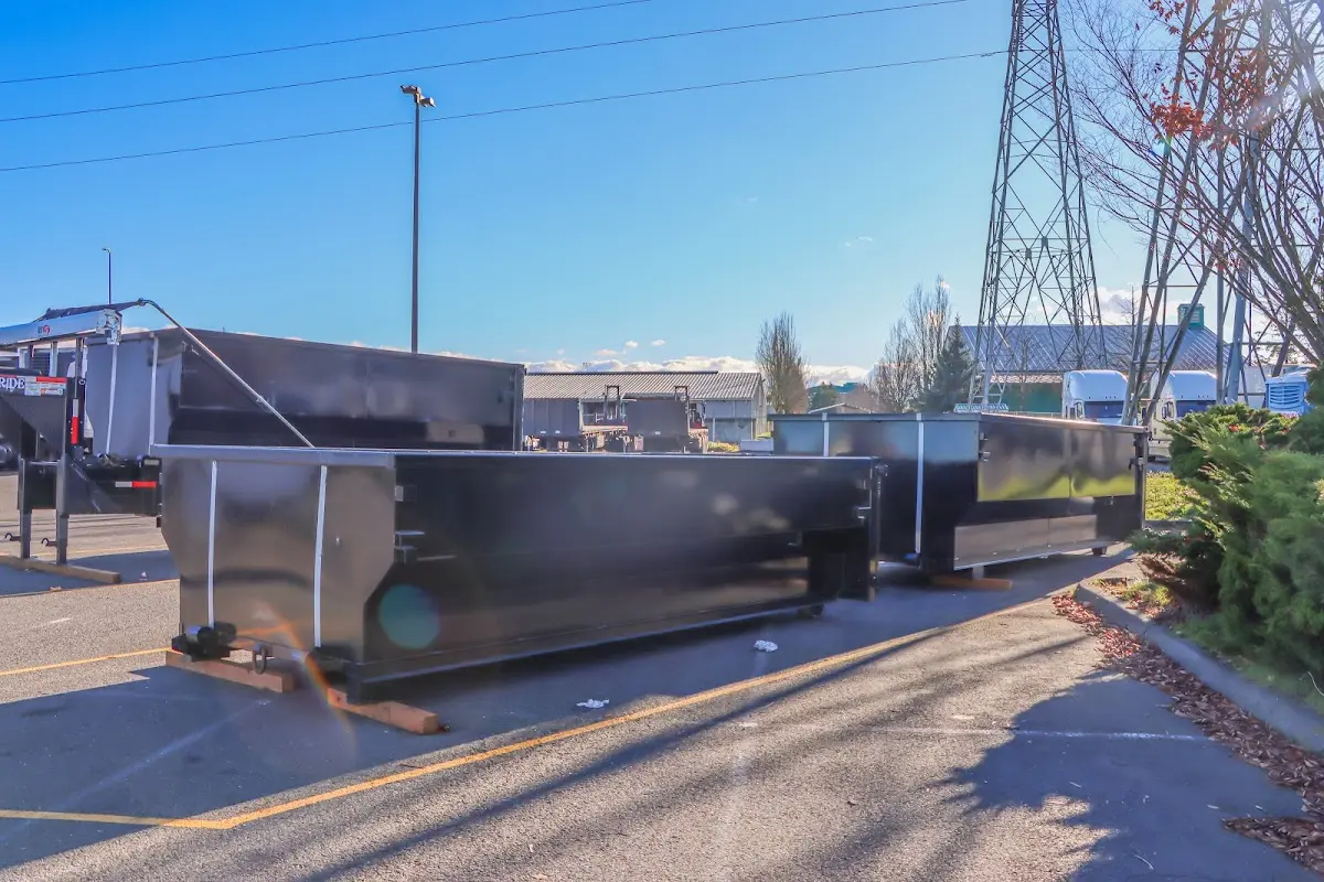 Roll-off dumpster ready for waste disposal at job site for Commercial Dumpster Rental in Summit